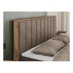 Łóżko kontynentalne BELLISSIMO 160x200 - H3 - brązowy, welwet