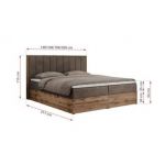 Łóżko kontynentalne BELLISSIMO 180x200 - H3 - brązowy, welwet