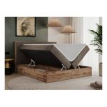 Łóżko kontynentalne BELLISSIMO 180x200 - H4 - brązowy, welwet