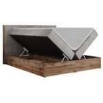 Łóżko kontynentalne BELLISSIMO 160x200 - H4 - jasnoszary, welwet