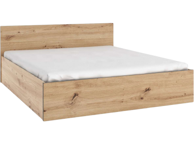 Łóżko z pojemnikiem na pościel i opcją wyboru materaca 160x200 cm do sypialni - PIKO Dąb artisan