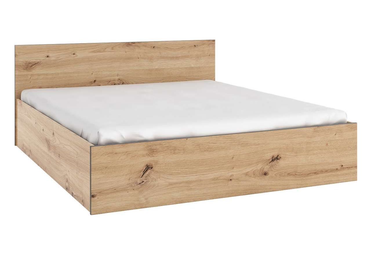 Łóżko z pojemnikiem na pościel i opcją wyboru materaca 160x200 cm do sypialni - PIKO Dąb artisan