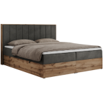 Łóżko kontynentalne BELLISSIMO 160x200 - H3 - ciemnoszary, welwet