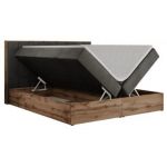 Łóżko kontynentalne BELLISSIMO 160x200 - H3 - ciemnoszary, welwet