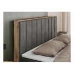 Łóżko kontynentalne BELLISSIMO 200x200 - H4 - ciemnoszary, welwet