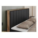 Łóżko kontynentalne BELLISSIMO 160x200 - H3 - czarny, ekoskóra