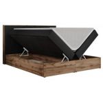 Łóżko kontynentalne BELLISSIMO 180x200 - H4 - czarny, ekoskóra