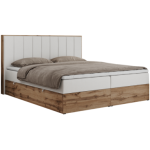 Łóżko kontynentalne BELLISSIMO 140x200 - H3 - biały, ekoskóra