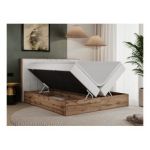 Łóżko kontynentalne BELLISSIMO 160x200 - H3 - biały, ekoskóra