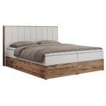 Łóżko kontynentalne BELLISSIMO 140x200 - H4 - biały, ekoskóra