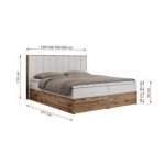 Łóżko kontynentalne BELLISSIMO 160x200 - H4 - biały, ekoskóra