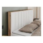 Łóżko kontynentalne BELLISSIMO 180x200 - H4 - biały, ekoskóra