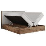 Łóżko kontynentalne BELLISSIMO 180x200 - H4 - biały, ekoskóra