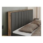 Łóżko kontynentalne BELLISSIMO 160x200 - H3 - ciemnoszary, ekoskóra