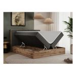 Łóżko kontynentalne BELLISSIMO 180x200 - H3 - ciemnoszary, ekoskóra