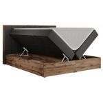 Łóżko kontynentalne BELLISSIMO 160x200 - H4 - ciemnoszary, ekoskóra