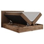 Łóżko kontynentalne BELLISSIMO 140x200 - H4 - brązowy, ekoskóra