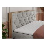 Łóżko kontynentalne VENETO KING 140x200 - H4 - jasnoszary, struktura