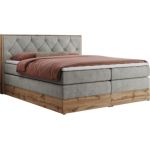 Łóżko kontynentalne VENETO KING 160x200 - H4 - jasnoszary, struktura