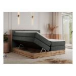 Łóżko kontynentalne VENETO KING 140x200 - H4 - ciemnoszary, struktura