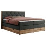 Łóżko kontynentalne VENETO KING 140x200 - H4 - ciemnoszary, struktura