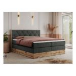 Łóżko kontynentalne VENETO KING 180x200 - H4 - ciemnoszary, struktura