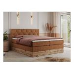 Łóżko kontynentalne VENETO KING 140x200 - H3 - pomarańczowy, struktura