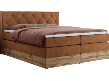 Łóżko kontynentalne VENETO KING 160x200 - H3 - pomarańczowy, struktura