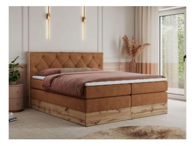 Łóżko kontynentalne VENETO KING 180x200 - H3 - pomarańczowy, struktura