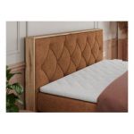 Łóżko kontynentalne VENETO KING 160x200 - H4 - pomarańczowy, struktura