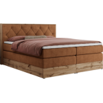 Łóżko kontynentalne VENETO KING 200x200 - H4 - pomarańczowy, struktura