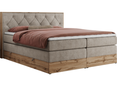 Łóżko kontynentalne VENETO KING 180x200 - H3 - beżowy, struktura