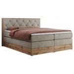 Łóżko kontynentalne VENETO KING 200x200 - H3 - beżowy, struktura