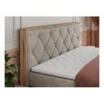 Łóżko kontynentalne VENETO KING 140x200 - H4 - beżowy, struktura