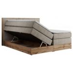 Łóżko kontynentalne VENETO KING 200x200 - H4 - beżowy, struktura