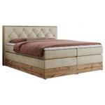 Łóżko kontynentalne VENETO KING 140x200 - H3 - beżowy, welwet