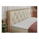 Łóżko kontynentalne VENETO KING 160x200 - H3 - beżowy, welwet