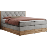 Łóżko kontynentalne VENETO KING 180x200 - H3 - jasnoszary, welwet