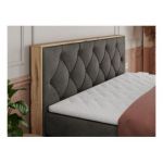 Łóżko kontynentalne VENETO KING 180x200 - H3 - ciemnoszary, welwet