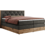 Łóżko kontynentalne VENETO KING 140x200 - H4 - ciemnoszary, welwet