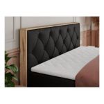 Łóżko kontynentalne VENETO KING 200x200 - H3 - czarny, ekoskóra