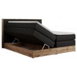 Łóżko kontynentalne VENETO KING 140x200 - H4 - czarny, ekoskóra