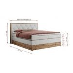 Łóżko kontynentalne VENETO KING 160x200 - H4 - biały, ekoskóra