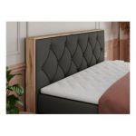 Łóżko kontynentalne VENETO KING 140x200 - H3 - ciemnoszary, ekoskóra