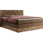 Łóżko kontynentalne VENETO KING 140x200 - H4 - brązowy, ekoskóra