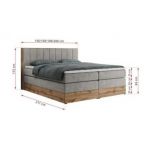 Łóżko kontynentalne BELLISSIMO KING 140x200 - H3 - jasnoszary, struktura