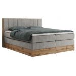 Łóżko kontynentalne BELLISSIMO KING 180x200 - H3 - jasnoszary, struktura