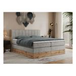 Łóżko kontynentalne BELLISSIMO KING 200x200 - H3 - jasnoszary, struktura