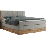 Łóżko kontynentalne BELLISSIMO KING 200x200 - H3 - jasnoszary, struktura