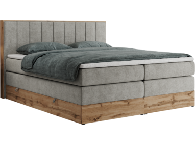 Łóżko kontynentalne BELLISSIMO KING 160x200 - H4 - jasnoszary, struktura